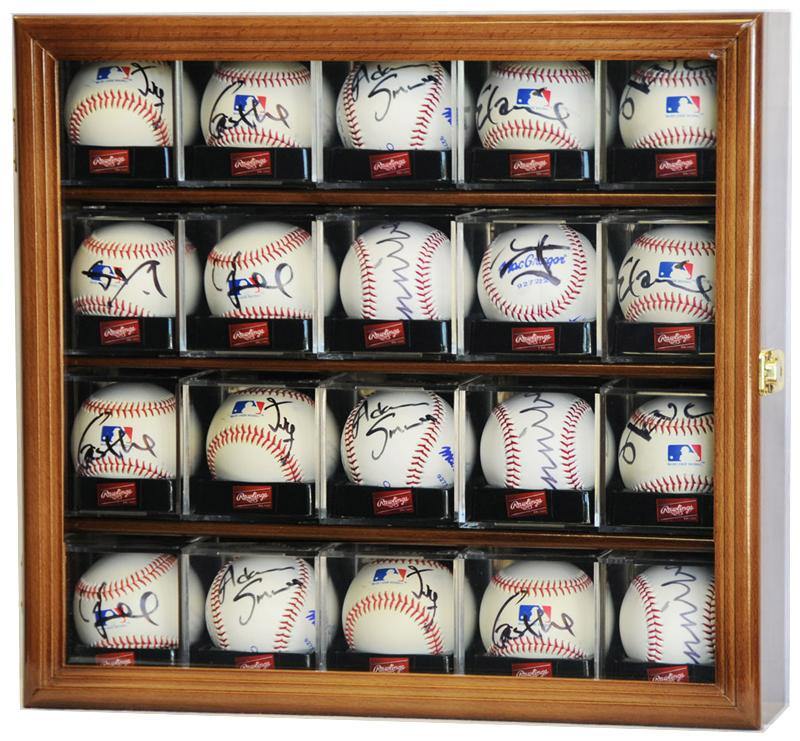 20 Baseball Acrylic Cubes Display Case Cabinet - sfDisplay.com