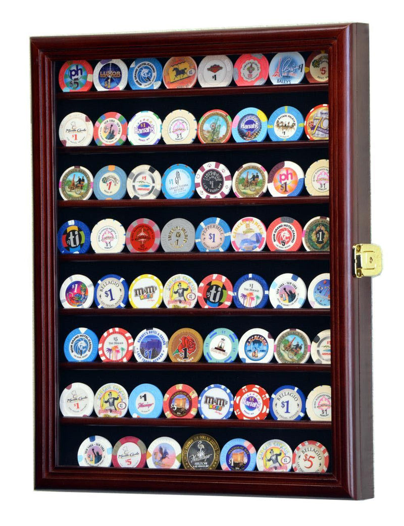 64 Casino Chip / Coin Display Case Cabinet - sfDisplay.com