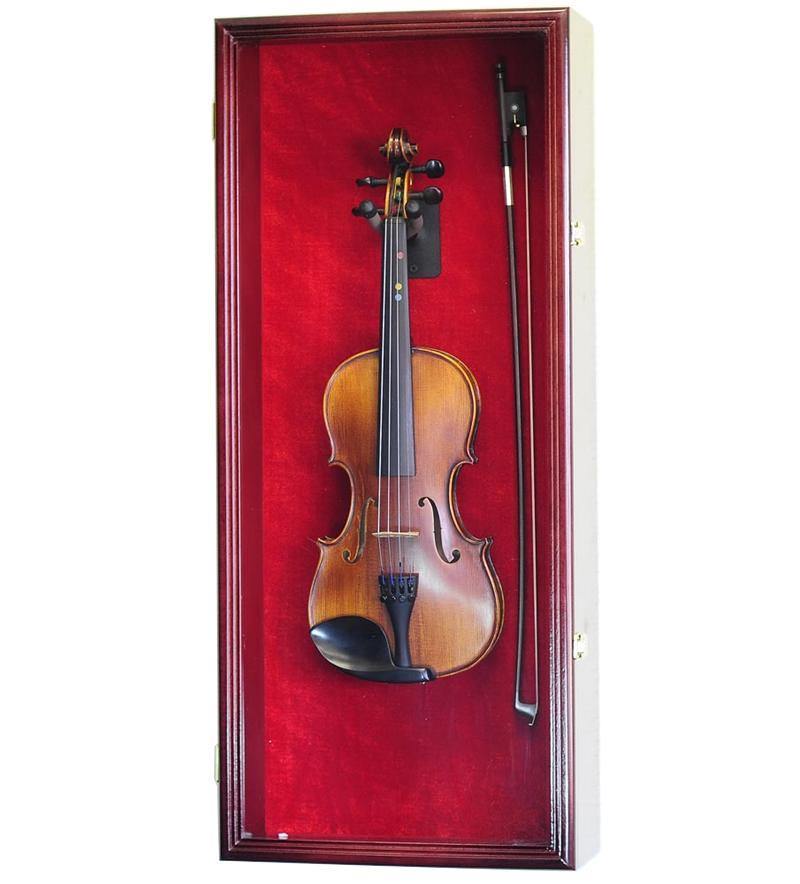 Violin Display Case Cabinet Wall Rack - sfDisplay.com