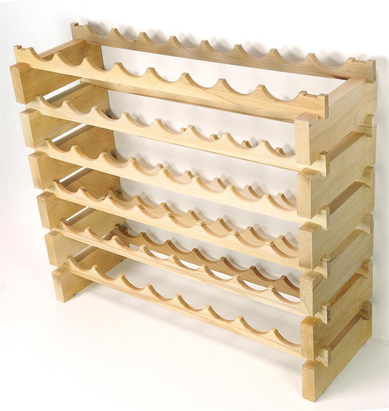 8X Bottles Pine Wood Modular Wine Rack Stackable (8 Bottles per Row) - sfDisplay.com