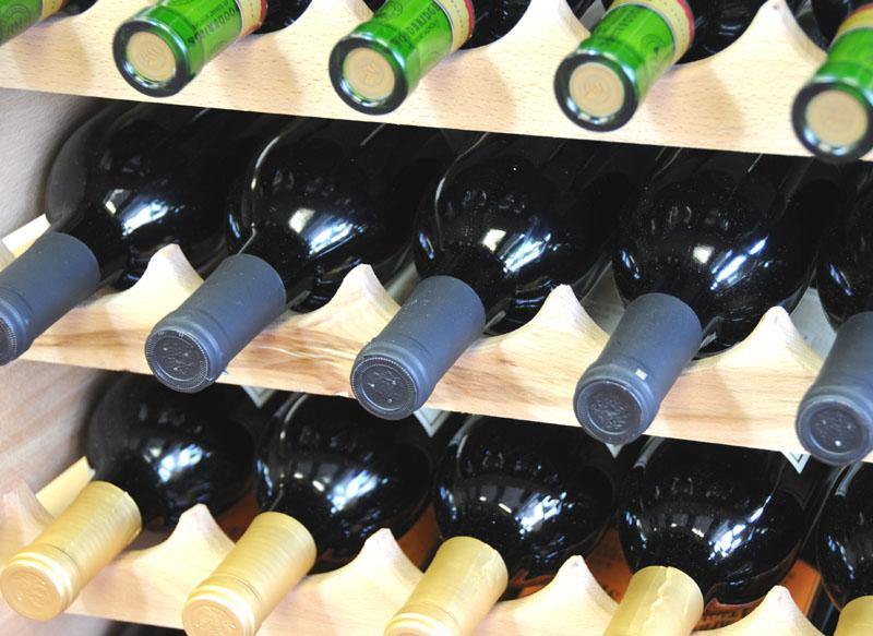 8X Bottles Beech Hardwood Modular Wine Rack Stackable (8 Bottles per Row) - sfDisplay.com